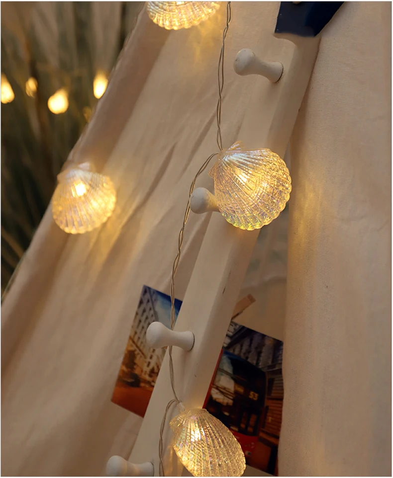 

String lights LED shell lights curtain lights indoor outdoor home window decoration Christmas tree decoration lights 1pcs