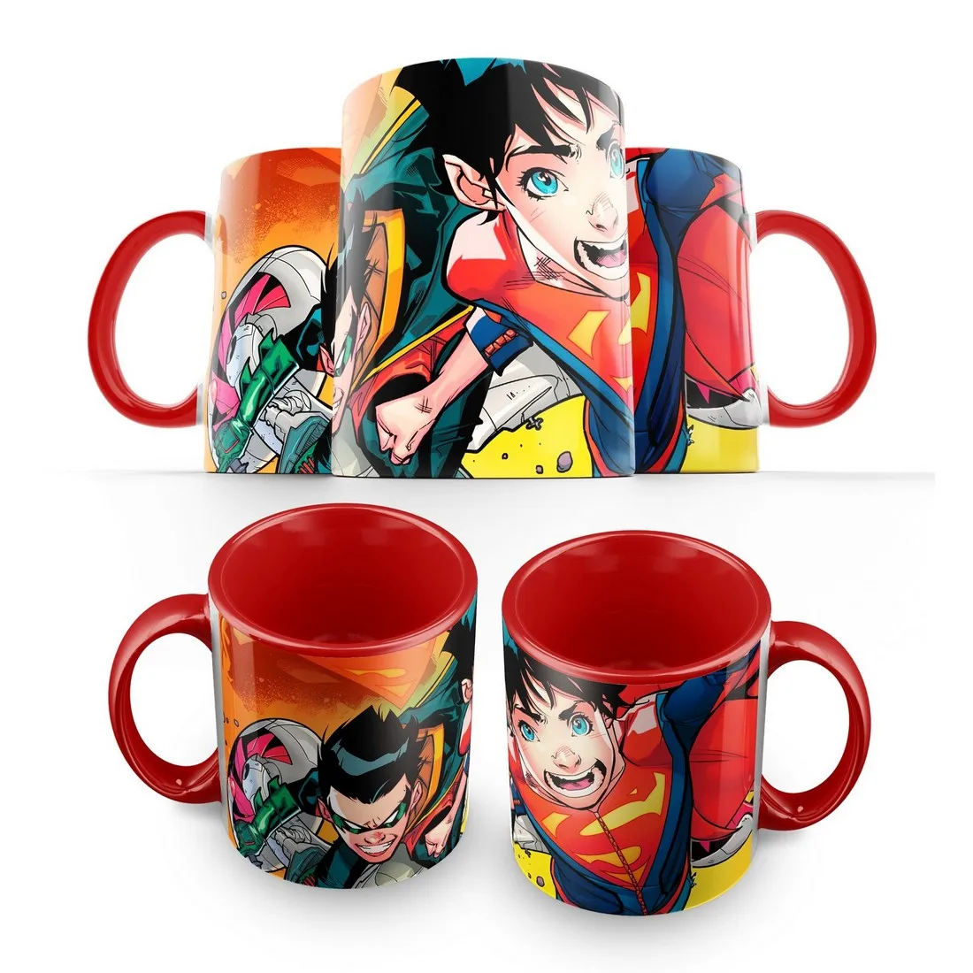 Кружка: super sons comics(комикс марвел ди си marvel dc человека паук железный человек бэтмен