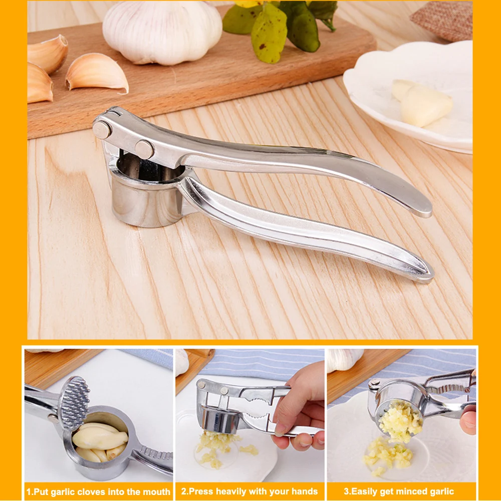 

Garlic Press Crusher Kitchen Cooking Vegetables Ginger Squeezer Masher Handheld Ginger Chopper Crusher Presser Mincer Tools