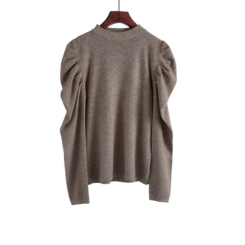 

Women Korean New Fashion Autumn Winter Knitted Sweater Oversized Sweaters Female Lantern Sleeve Wild Knit Sweater Pullover