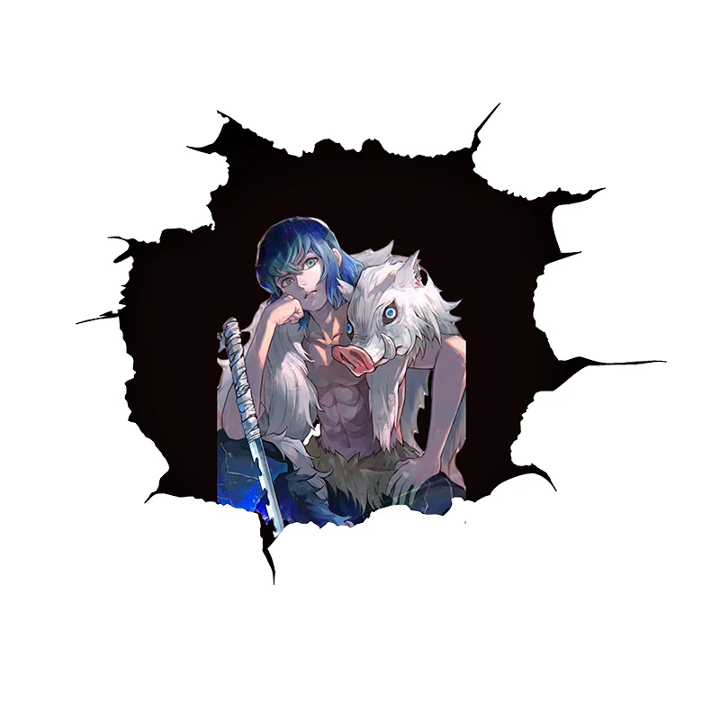 

Three Ratels 3D Anime Demon Slayer Broken wall effect Sticker Decal sticker paper Car Bike Motorcycle Laptop