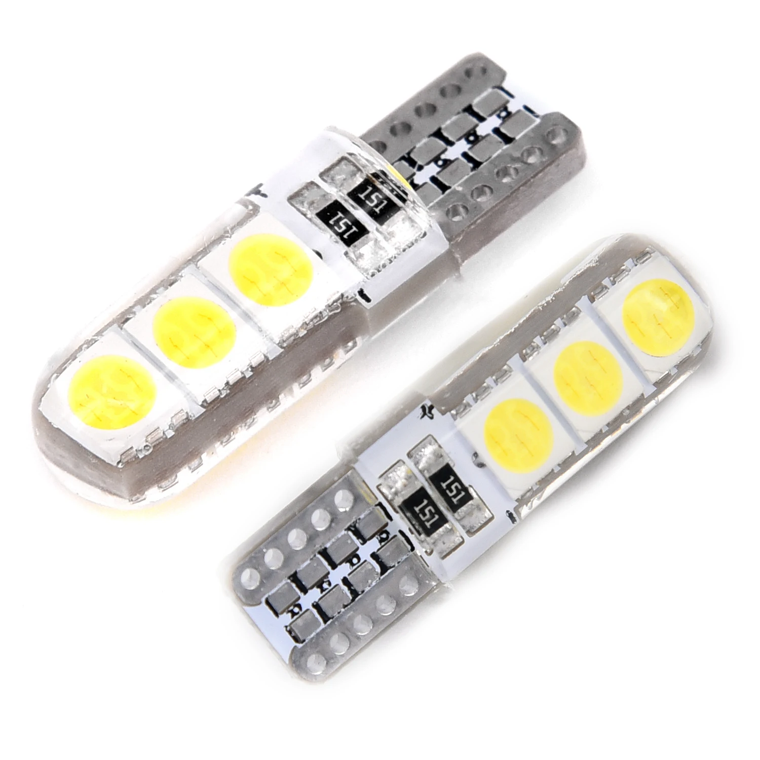 

10pcs T10 194 W5W T10-5050-6SMD LED Car Wedge Parking Light Side Door Bulb Instrument Lamp Auto License Plate Lights