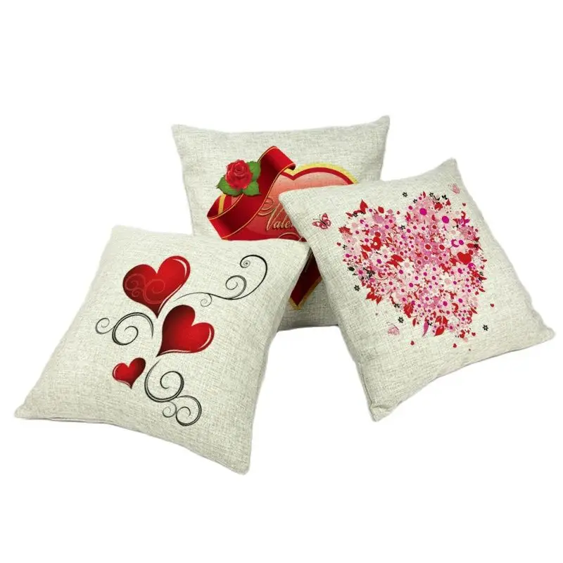 Наволочка на День Святого Валентина в форме сердца шар шоколадные ленты лепестки