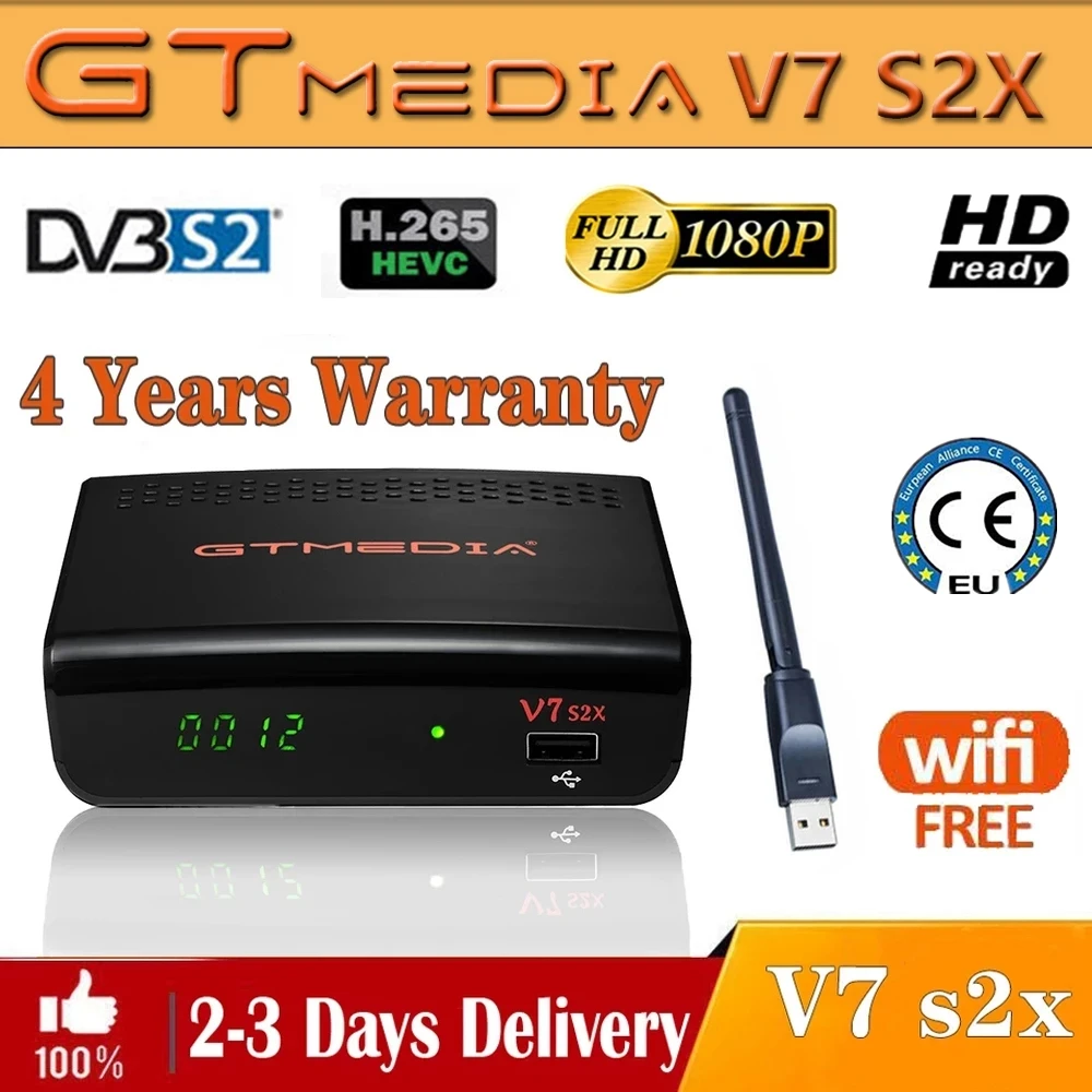 

DVB-S2 Gtmedia V7 S2X Satellite decoder 1080P DVB-S2 Upgraded by Gtmedia V7S HD Include USB Wifi Gtmedia V7S2X No app