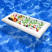 inflatable beer table swimming pool float summer water party air mattress ice bucket serving salad bar tray food drink holder