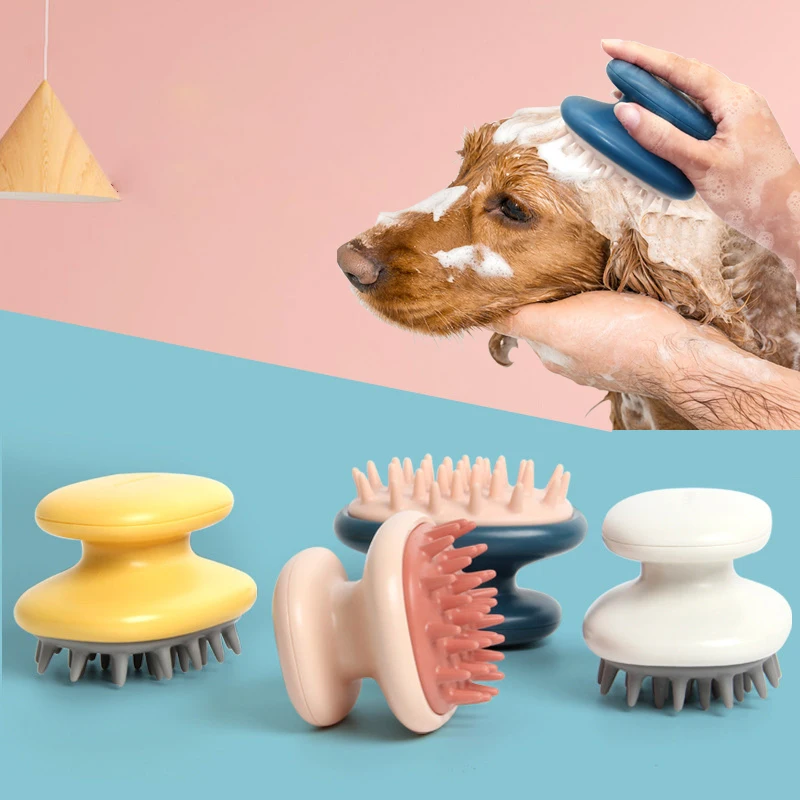 

Silicone Pet Hair removal Massage Brush Silicone Shampoo Bath Brush Shampoo Comb Shower Pet Dog Bath Brush Supplies for Dogs