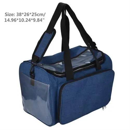 Blue 38x26x25cm Вязальные крючки нить и пряжа для хранения сумка органайзер DIY держатель шерсть для вязания крючком, крючки, станок и Вязание иглы швейный набор «сделай сам», сумка для хранения - Цвет: Blue 38x26x25cm