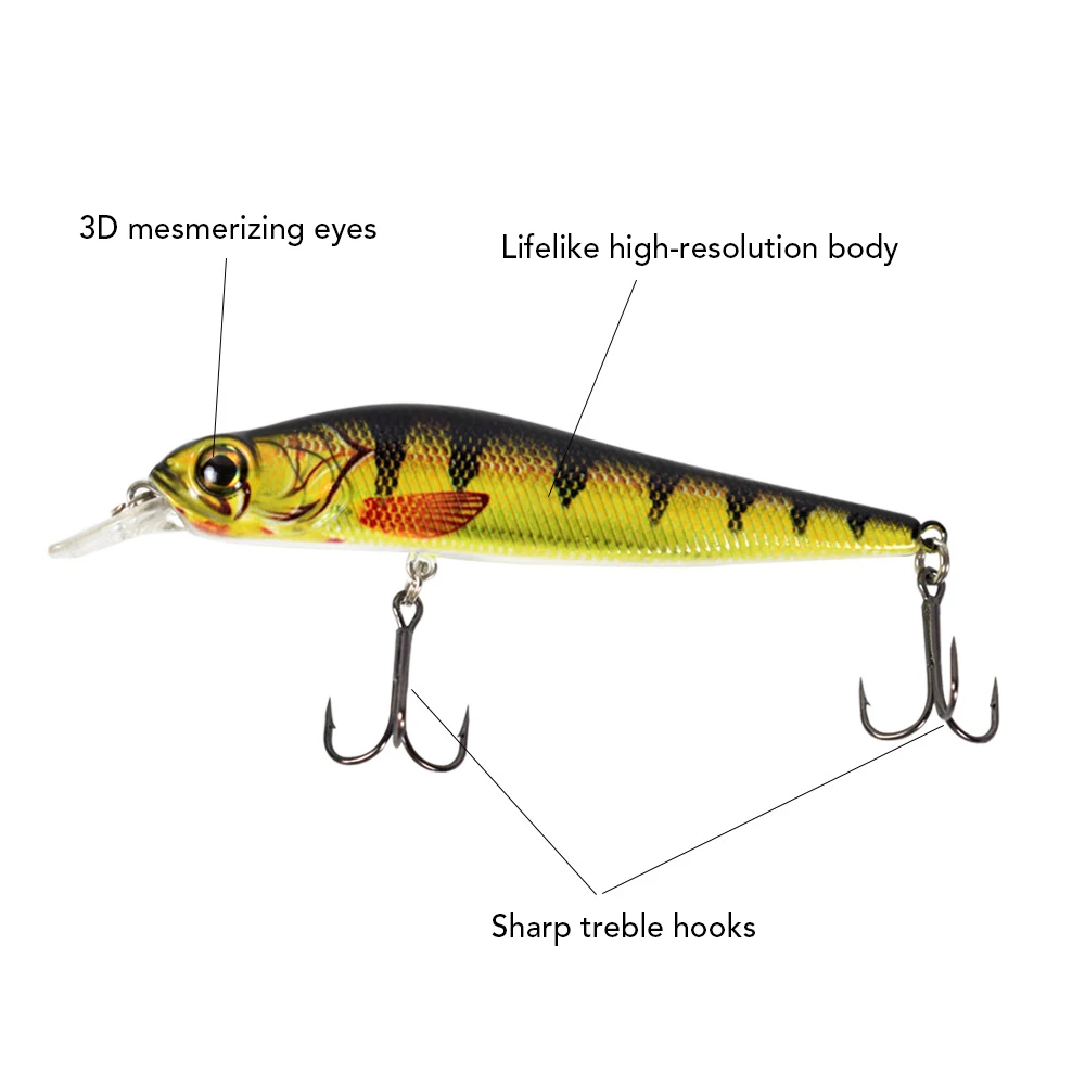 5Pcs 4.5in Bionic Fishing Lure Hard Body Floating Bait Bass Artificial Lifelike Crankbait Hooks Tackle | Спорт и развлечения