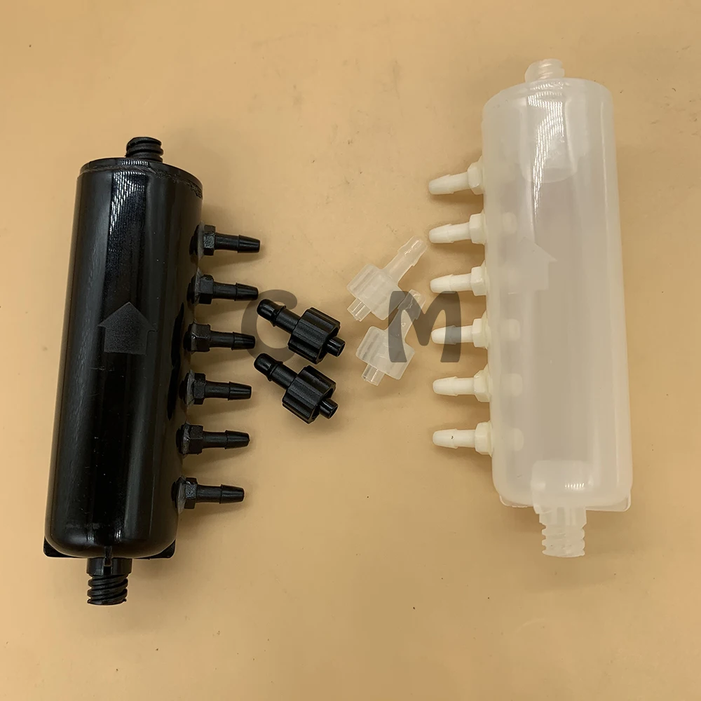 

Inkjet Printer 6 connector white UV Ink Circulation Splitter filter For XP600 4720 5113 printhead Ink Circulation Buffer Bottle