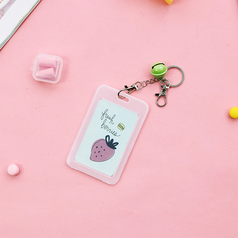 

Women Retractable Credit Card Holders Bank ID Holders Badge Child Bus Card Cover Cartoon Cute Fruit Animal Business Card Holder