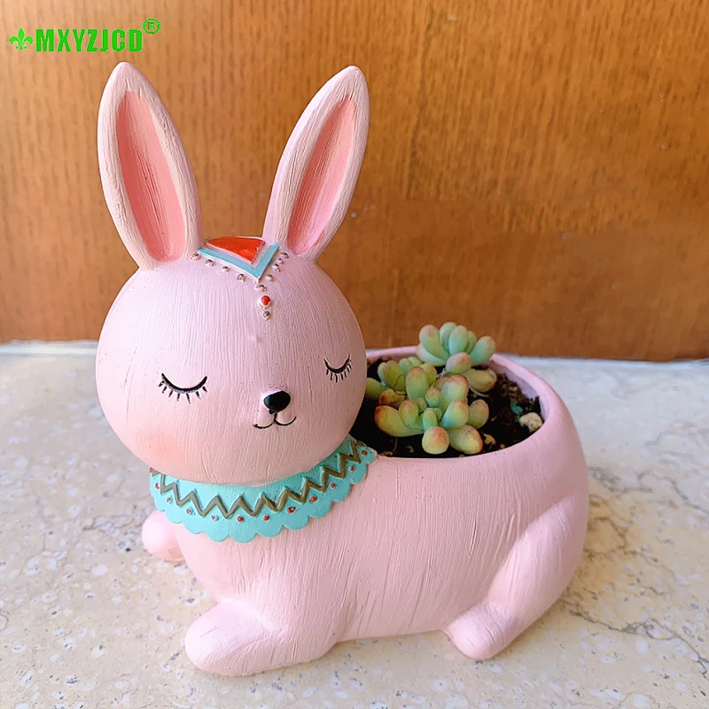 Мультипликационное животное полимерный цветочный горшок кролик медведь слон