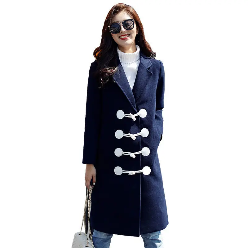 

Woolen Coat Women's Casual Mid-length Style 2021 Spring New Korean Version Loose and Thin All-match Windbreaker Jacket Trend