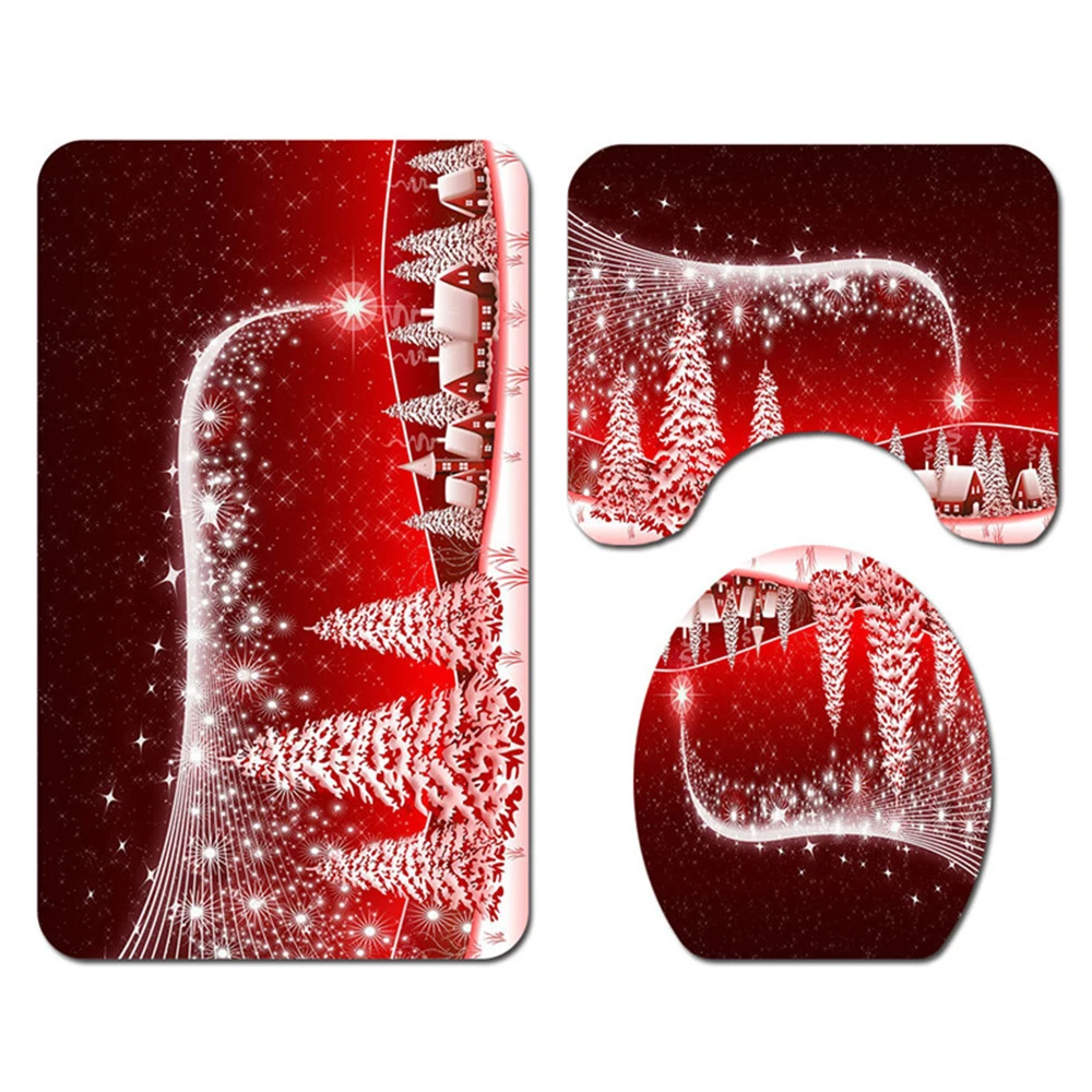2 Merry Christmas Decorations Santa Claus Shower Curtain Carpet Mat Christmas Decoration for Home Xmas Party Navidad New Year - Цвет: 2