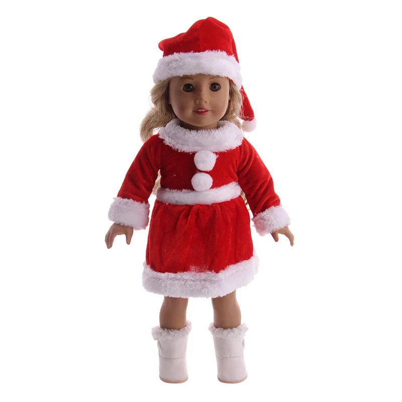 doll cloth Горячая кукла платье Рождество Санта Клаус Кукла Одежда для 18 дюймов американская bjd кукла и 43 см кукла игрушка Рождественская одежда кукла подарок - Цвет: doll cloth