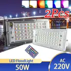 2 шт. Светодиодный прожектор светильник 50 Вт 100 Вт RGB прожектор светильник уличный IP65 Водонепроницаемый наружной стены отражатель светильник ing AC220V 240V свет сада точечный светильник