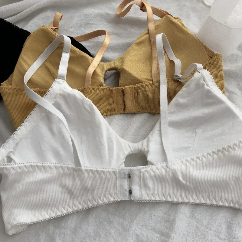 

Spring and Autumn Korean Style French Triangle Cup Bra for Small Breat Thin Bra Underwired Tube Top Sexy Bra Student Lady