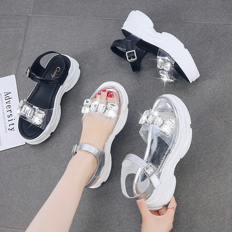 Женские туфли со стразами Женская обувь с пряжкой сандалии Crystal женские