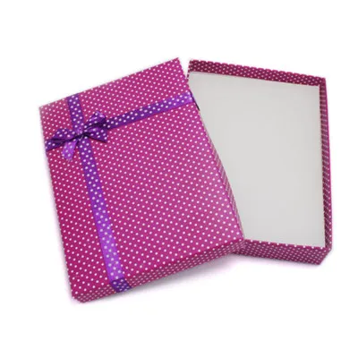 Purple 2 шт./лот 16x12x3 см перуанские фиолетовые прямоугольные картонные коробки для ювелирных изделий с бантом и губкой внутри для рождественского подарка посылка - Цвет: Purple