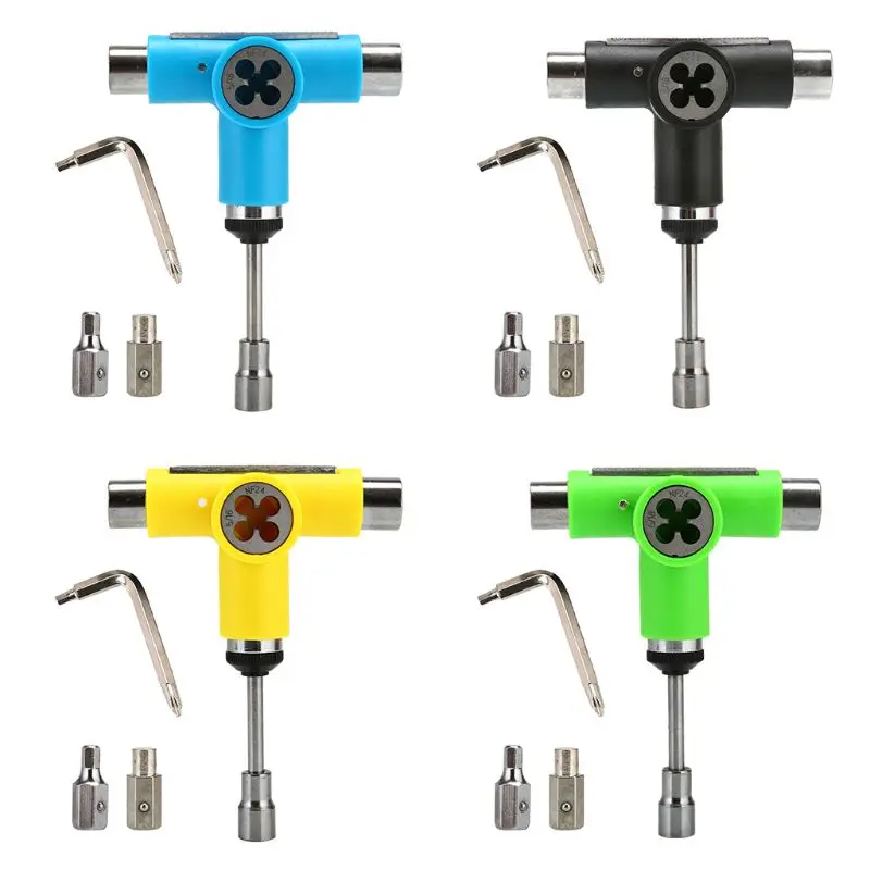 

B9HF Skateboard Tool Roller Skate Scooter Adjusting T-Wrench Long board Fish Board Repair Tools L-type Head Spanner