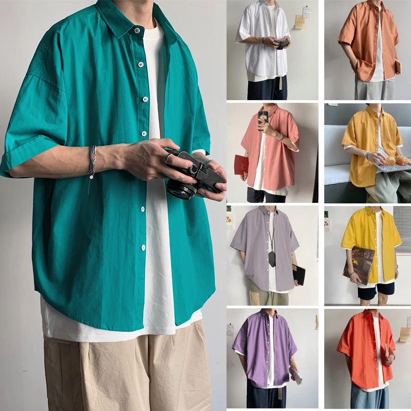 

High Quality Short Sleeve Shirts for Boyfriend Gift Hawaii Mens 2021 Fashion Trends Clothing Button Up blouses and Oversize Tops