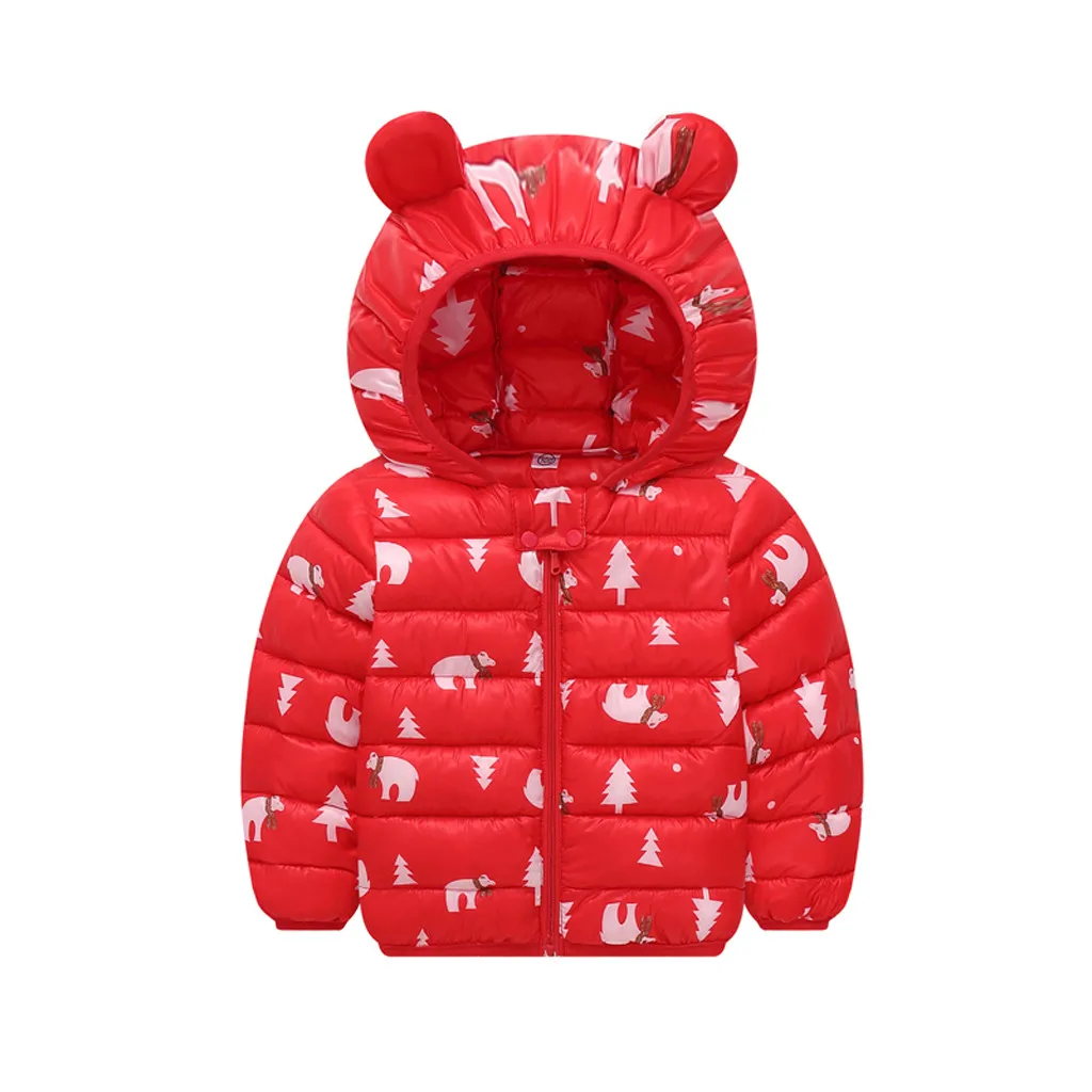 Зимние Детские пальто для мальчиков и девочек детские теплые с принтом пуховая