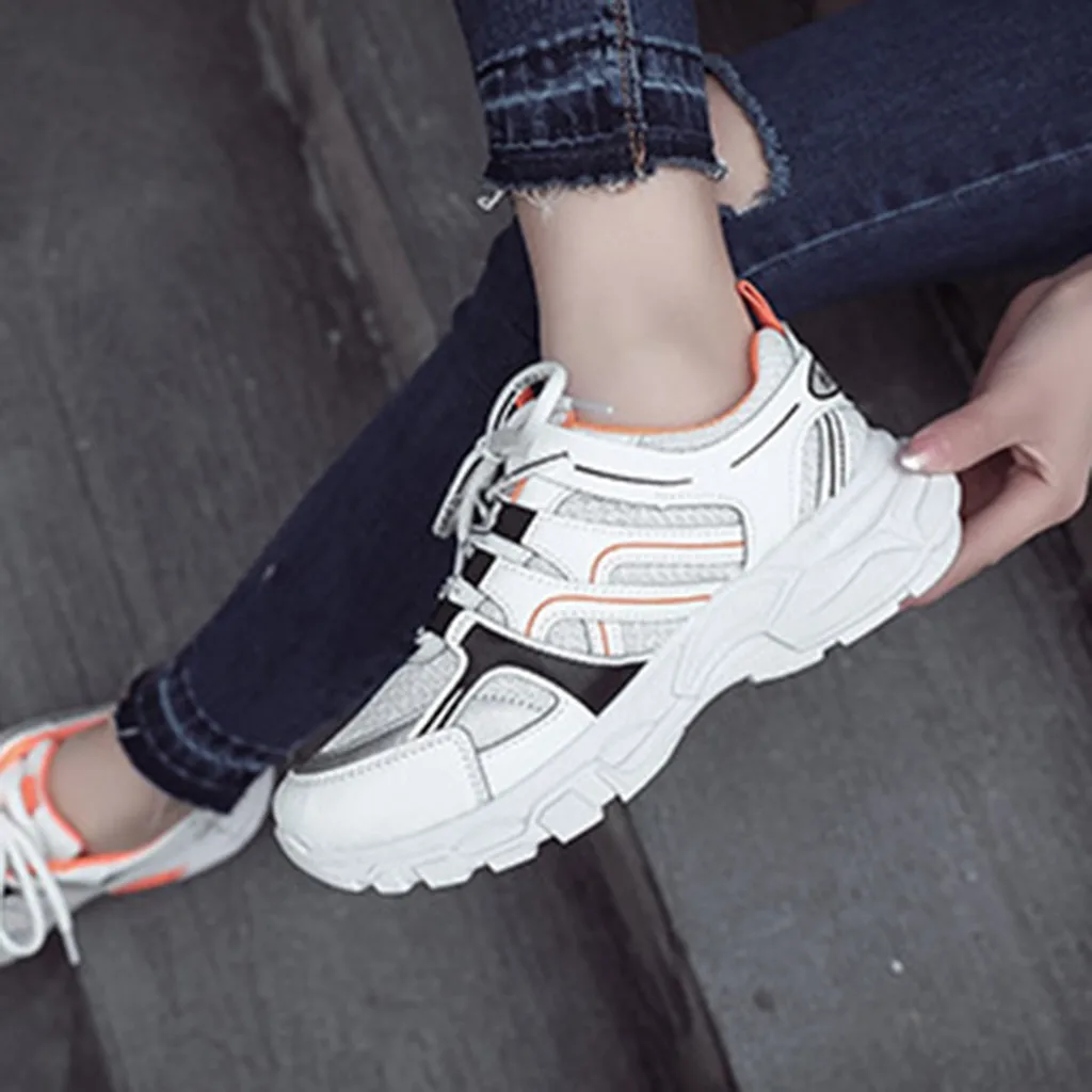 SAGACE New Platform Sneakers Shoes Harajuku Casual Woman Breathable Colorblock Comfort Ladies Plus Size 35-40 | Обувь