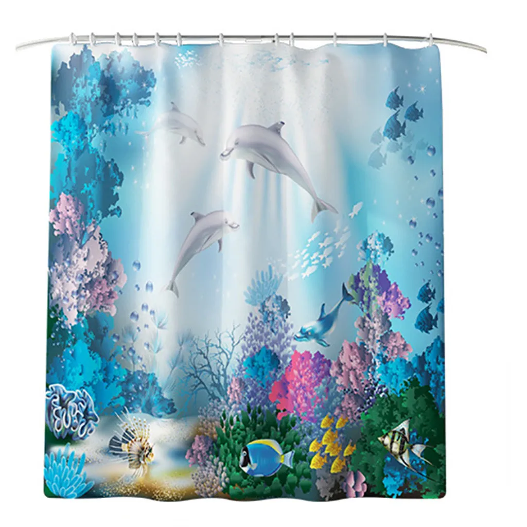 4Pcs Set Bathroom Non Slip Toilet Polyester Cover Mat Set Bathroom Shower Curtain Mat Set For Bathroom Decor Bathroom Curtains