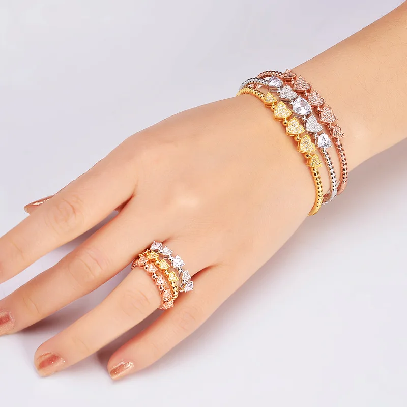 Дубай ювелирные наборы модные роскошные 3 цвета блестящие AAA кубического