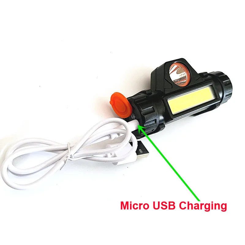 1 шт. светодиодный фонарь XPE + COB перезаряжаемый с USB зарядкой|Налобные LED-фонари| |