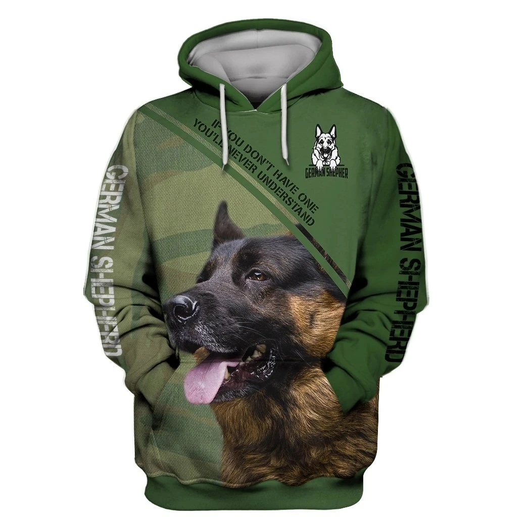 Men's Hoodie 3D Printed German Shepherd Dogs For Women Unisex Harajuku Fashion Animal Hooded Sweatshirt Casual Jacket Pullover