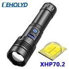 XHP70.2 4-ядерный светодиодный фонарик, функция внешнего аккумулятора, фонарик, Usb перезаряжаемый аккумулятор 18650 26650, масштабируемый фонарик XHP70.2