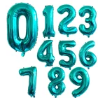 Цифровые шарики Тиффани воздушные шары из фольги в виде цифр, 1 шт., 32 дюйма, синего цвета, цифры 0-9, для украшения дня рождения, Новогоднего декора 2021