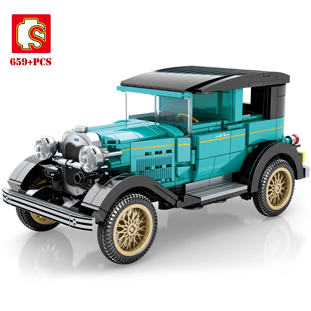 

SEMBO High-Tech Retro Pull Back Racing Convertible Car Model Building Blocks Classic City Supercar Vehicle Bricks Toys For Boys