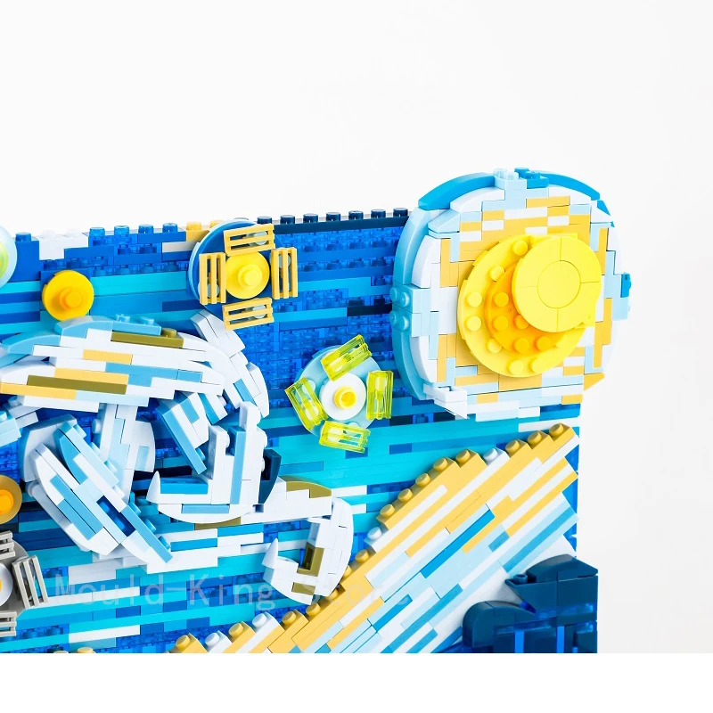 

New MOC Starry Night Van Gogh Art Reproduction Print Building Blocks Home Decoration DIY Bricks Set For Adult Kids Child Gift