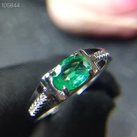 100 natural emerald ring 925 sterling silver female ring girl gift wedding ring big silver rings