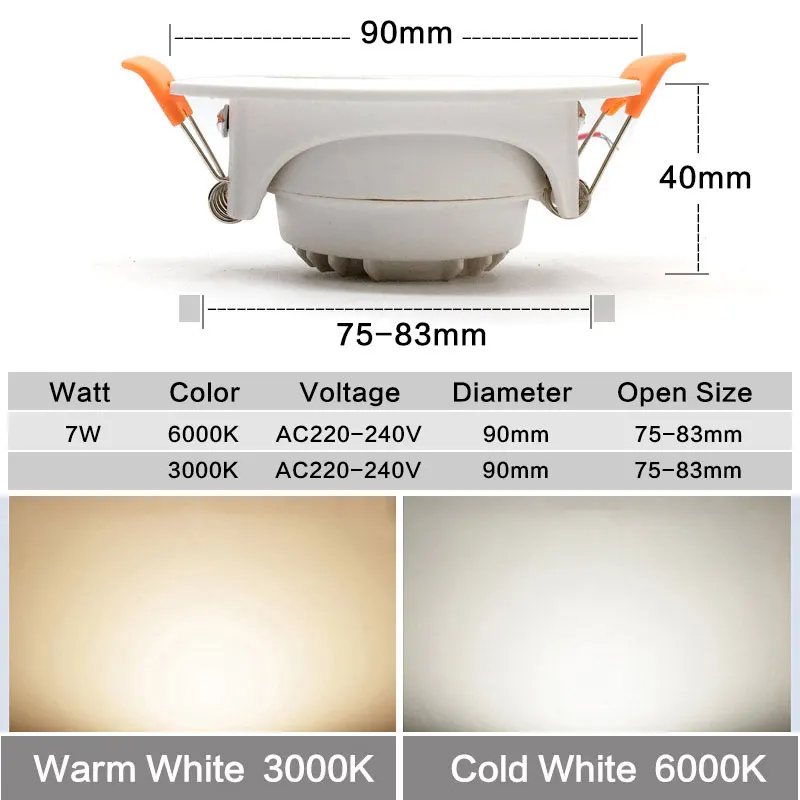 Led COB downlight Ceiling Spot Light 7w 220V 230V recessed ceiling Lights Indoor Lighting | Освещение