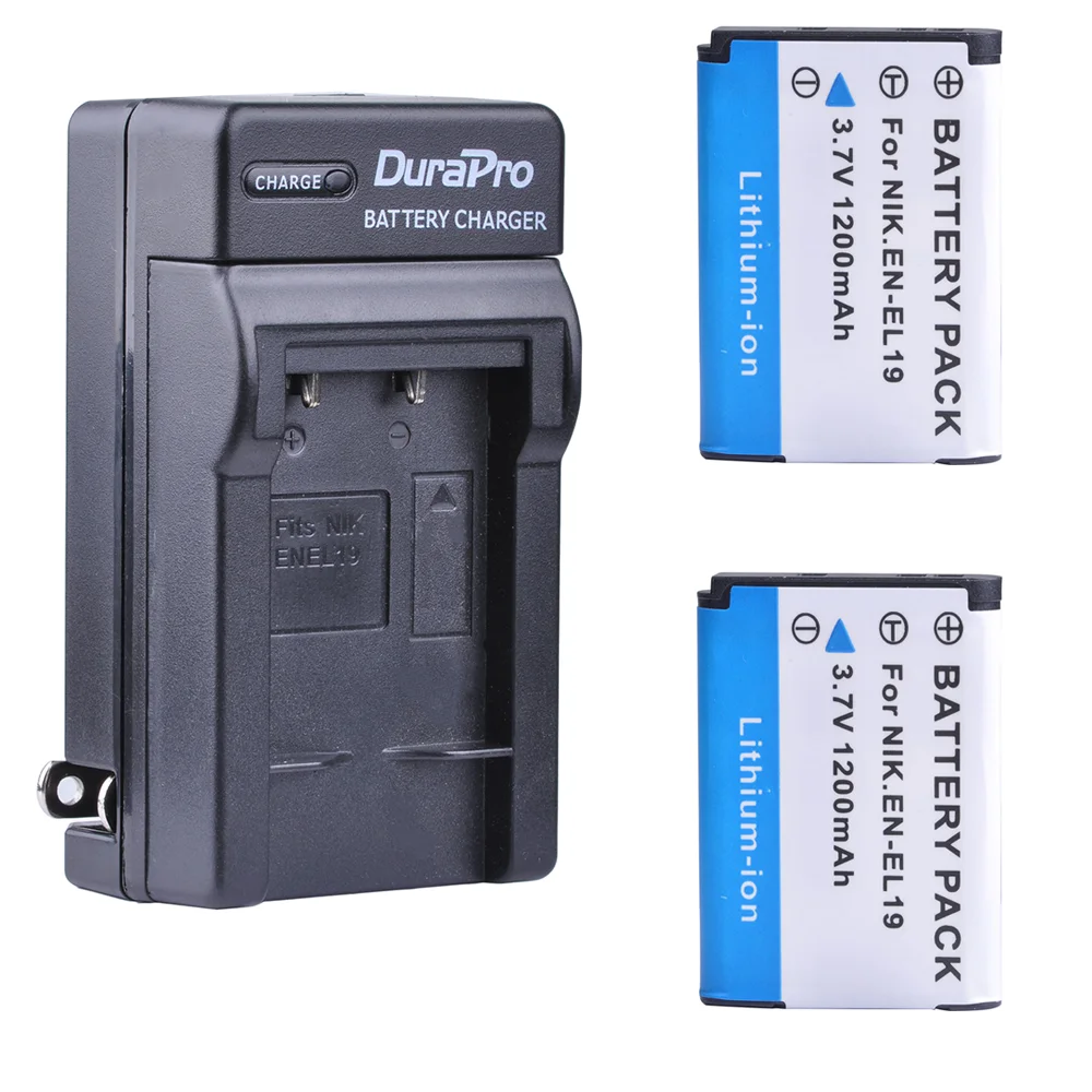 

Аккумуляторные батареи EN-EL19 для камеры и зарядное устройство с одним USB для Nikon S2500, S2600, S2700, S3100, S3200, S3300, S3500, S4100, S4150, S6500