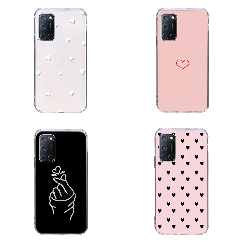 

Transparent Hearts TPU Phone Cases for OPPO Realme 5 PRO Love Pattern Clear Soft Silicon Back Covers Oppo Realme Q Phone Cases