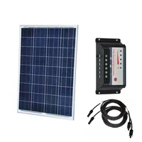 Portable Kit Solar Panel 18v 100w Polycrystalline Solar Charge Controller Regulator 12v/24v 20A PV Cable Motorhomes Car Caravan
