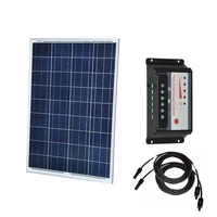 portable kit solar panel 18v 100w polycrystalline solar charge controller regulator 12v24v 20a pv cable motorhomes car caravan