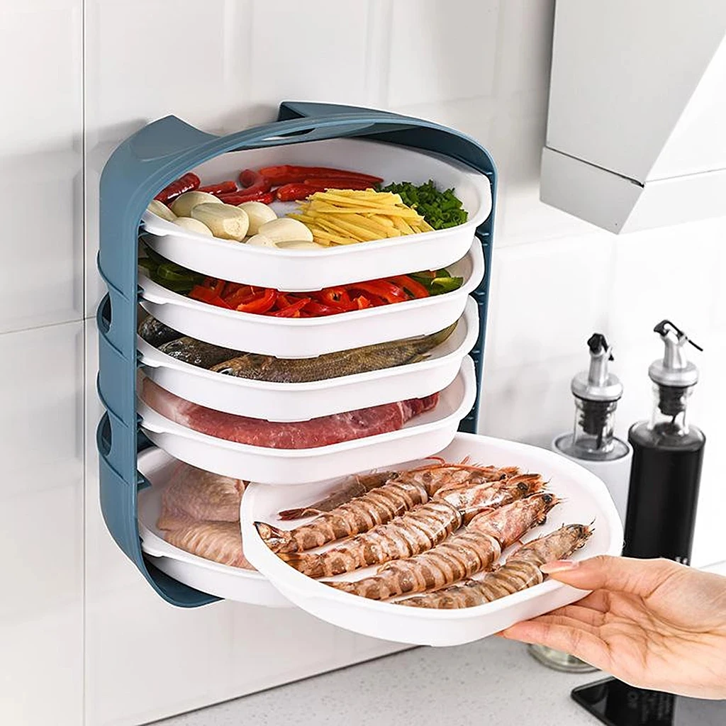 

Superposable Removable Tableware Storage Tray for Kitchen Organizer Shelf 3/ 6 layers