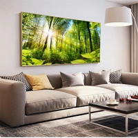 landscape trees canvas painting green forestposters and prints cuadros wall art for living room home decor unframed