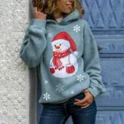 Толстовка Женская рождественская одежда размера плюс 3D Рождественский пуловер свитшот с длинным рукавом Топы Женская толстовка