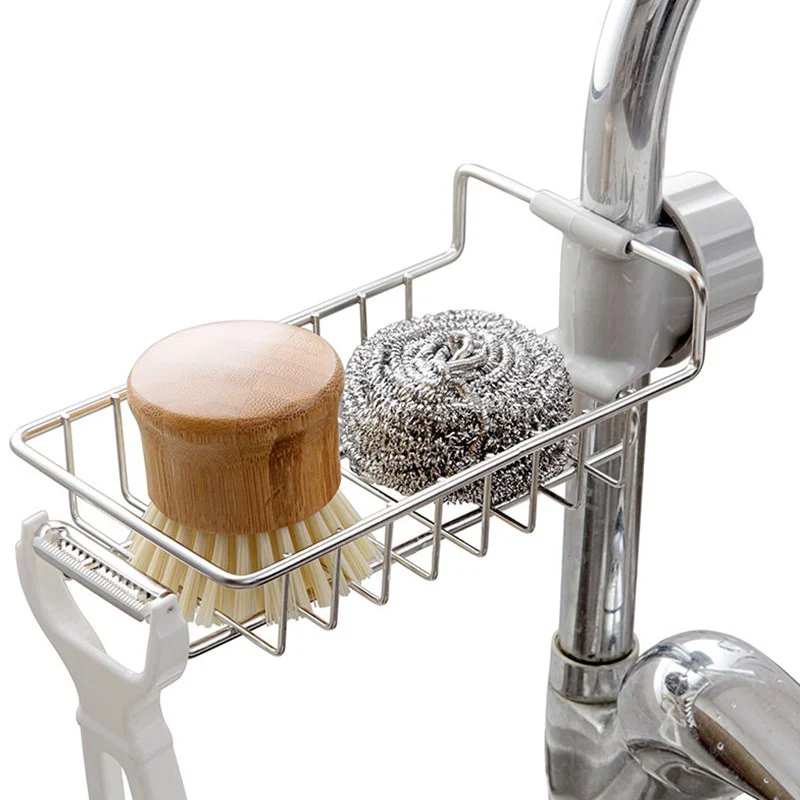 Держатель для губки смесителя органайзер раковины подвесная полка хранения