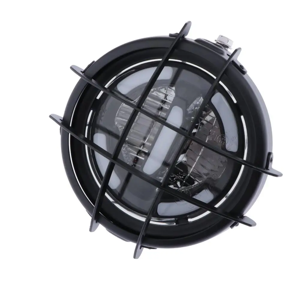 Ретро передняя фара с боковым креплением для мотоцикла Cafe Racer чехлом грилем| |