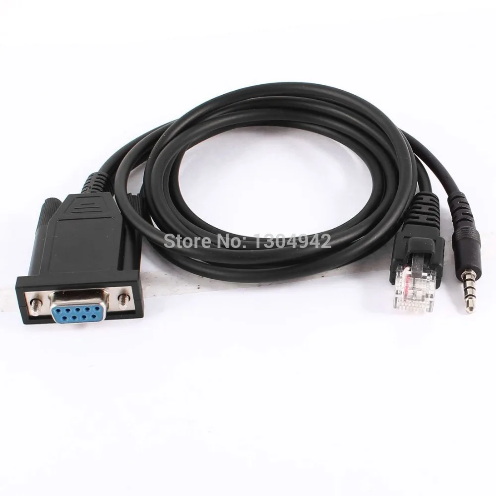 New DB9 Female to RJ45 + 3.5mm 3 Pole Male Connector Audio Adapter Cable with free shipping