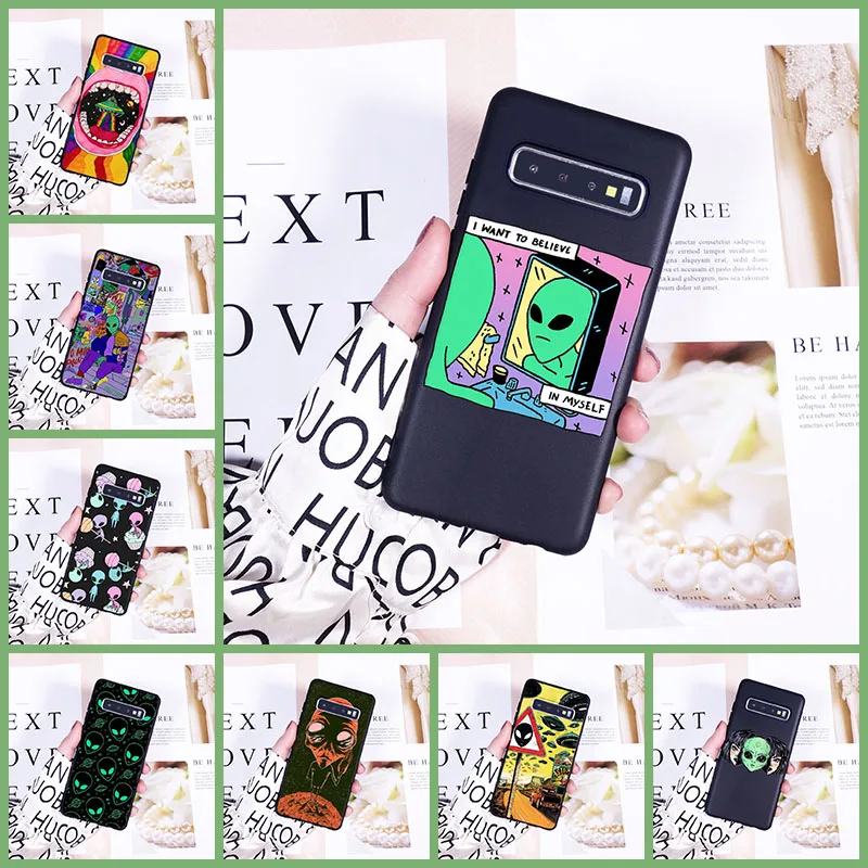 For Samsung Galaxy Note 10 Pro Case Silicone UFO Cartoon Alien Star Soft Cover For Samsung Galaxy S10 Plus 5G 10E Phone Case