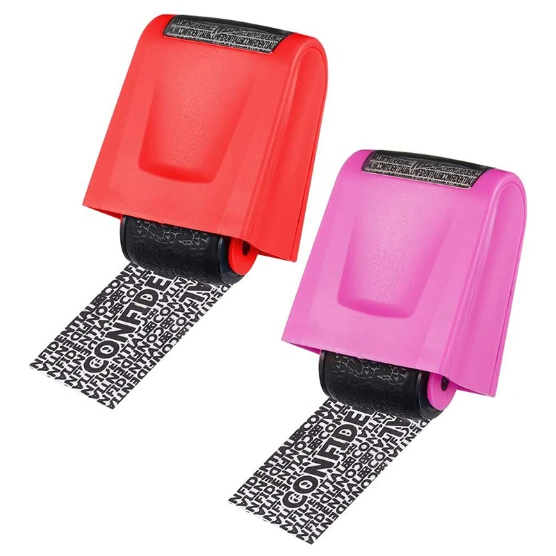 

2 Pcs Identity Prevention Theft Stamp Identity Protection Guard Roller Stamp Wide Rolling Security Stamp