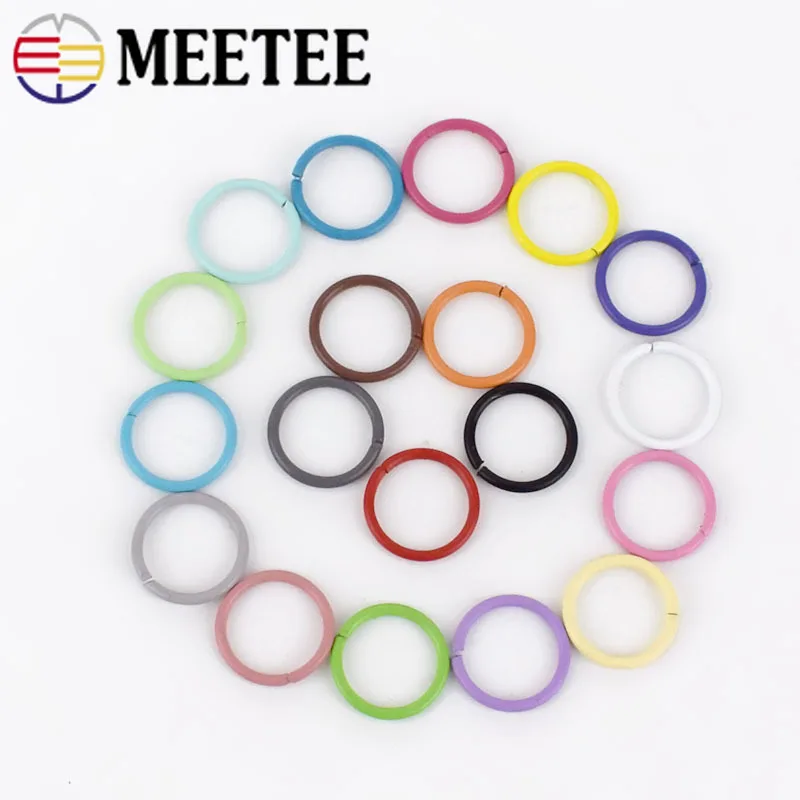 Meetee 100 шт. 10 мм металлическое цветное замкнутое кольцо овальные кольца пряжки