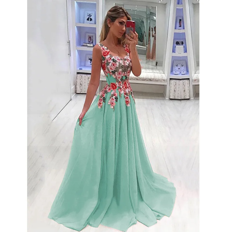 

2021 Popular Sleeveless Mopping Long Dress Party Party Meeting Host Dress